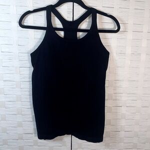Unbranded Tagless Black Ribbed‎ Racerback Tank See measurements for sizing